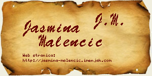 Jasmina Malenčić vizit kartica